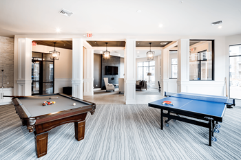 Game room with billiards, ping pong, & shuffleboard